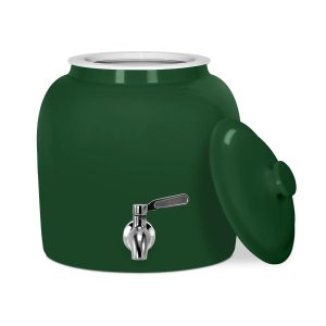 GEO Porcelain Ceramic Crock Water Dispenser - Green