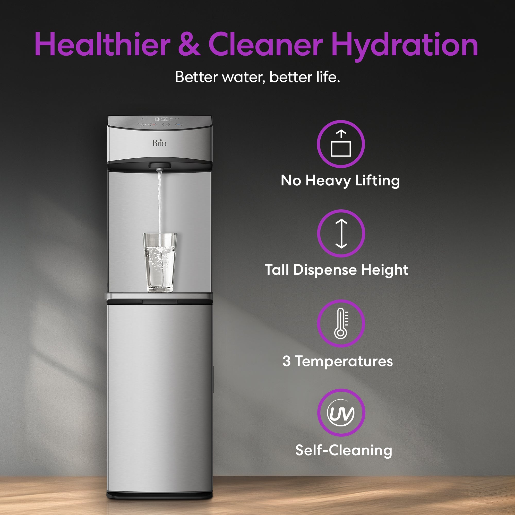 Brio 740 Series Self-Cleaning Bottom Load Water Cooler - Image 2