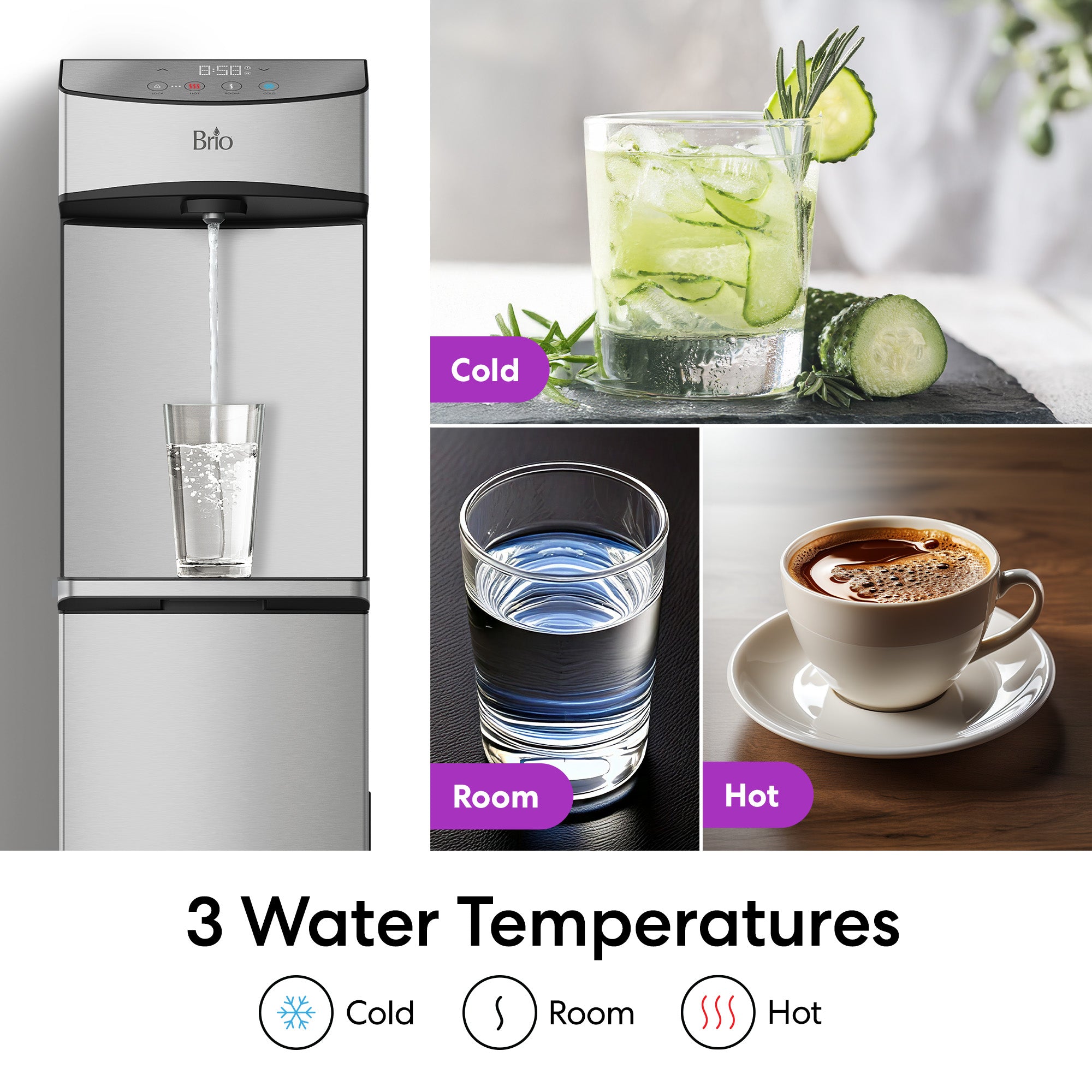 Brio 740 Series Self-Cleaning Bottom Load Water Cooler - Image 7