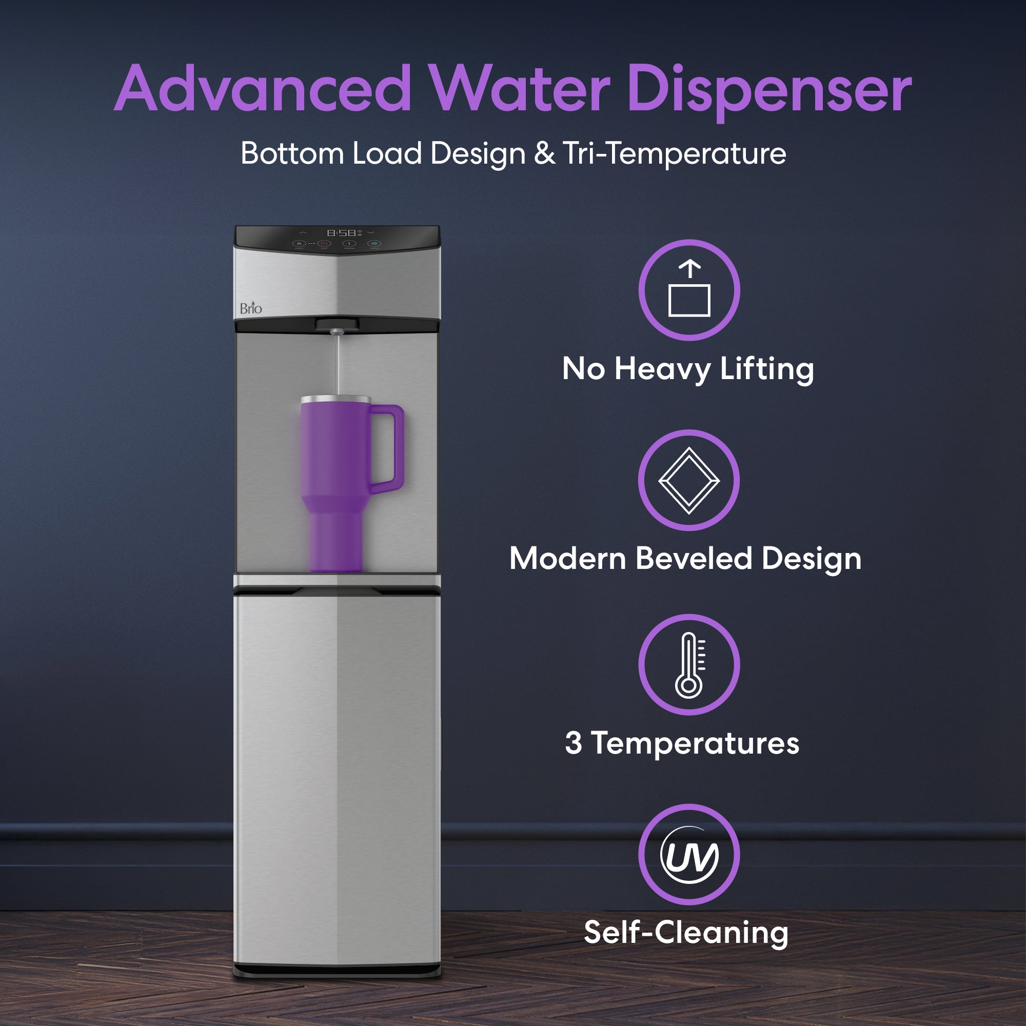 Brio 745 Series Self-Cleaning Bottom Load Water Cooler - Image 2